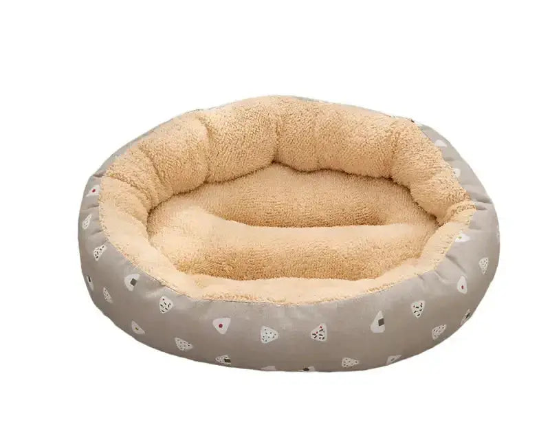 Cosy Round Donut Cat Dog Bed with plush, soft interior for ultimate pet comfort and restful sleep.