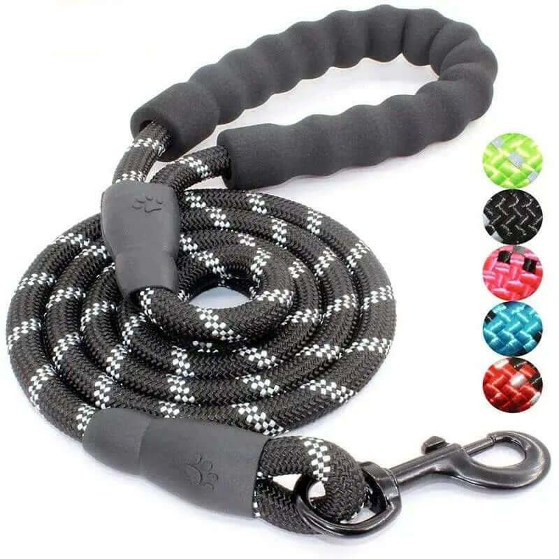 Night-Visible Reflective Heavy Duty Dog Lead with padded handle and colorful design options.