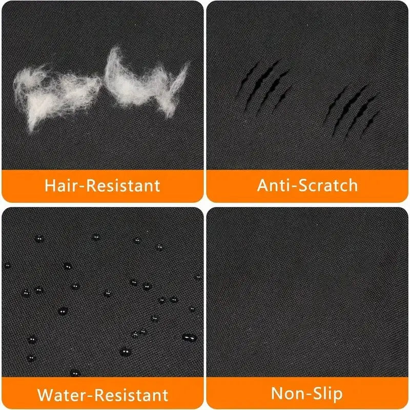 Waterproof Boot Dog Car Seat Cover features hair-resistant, anti-scratch, water-resistant, and non-slip materials.