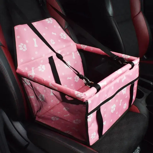 double-thick pet car seat bag shs in pink, designed for pet safety and comfort in vehicles.