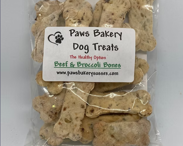 Paws Bakery Beef & Broccoli Bones Natural Dog Treats