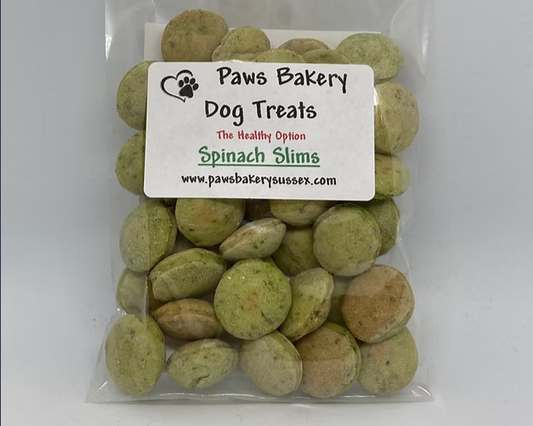 Paws Bakery Spinach Slims Very Low Fat Dog Treats