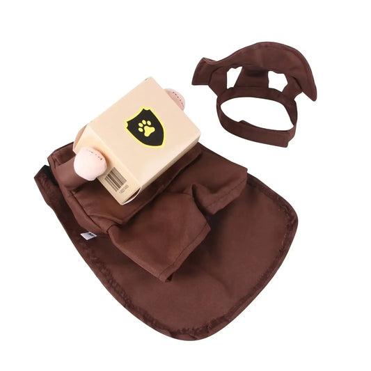 Pet Courier Costume Dress Up Courier Costume including a saddle-style outfit and accessories for cats and dogs.