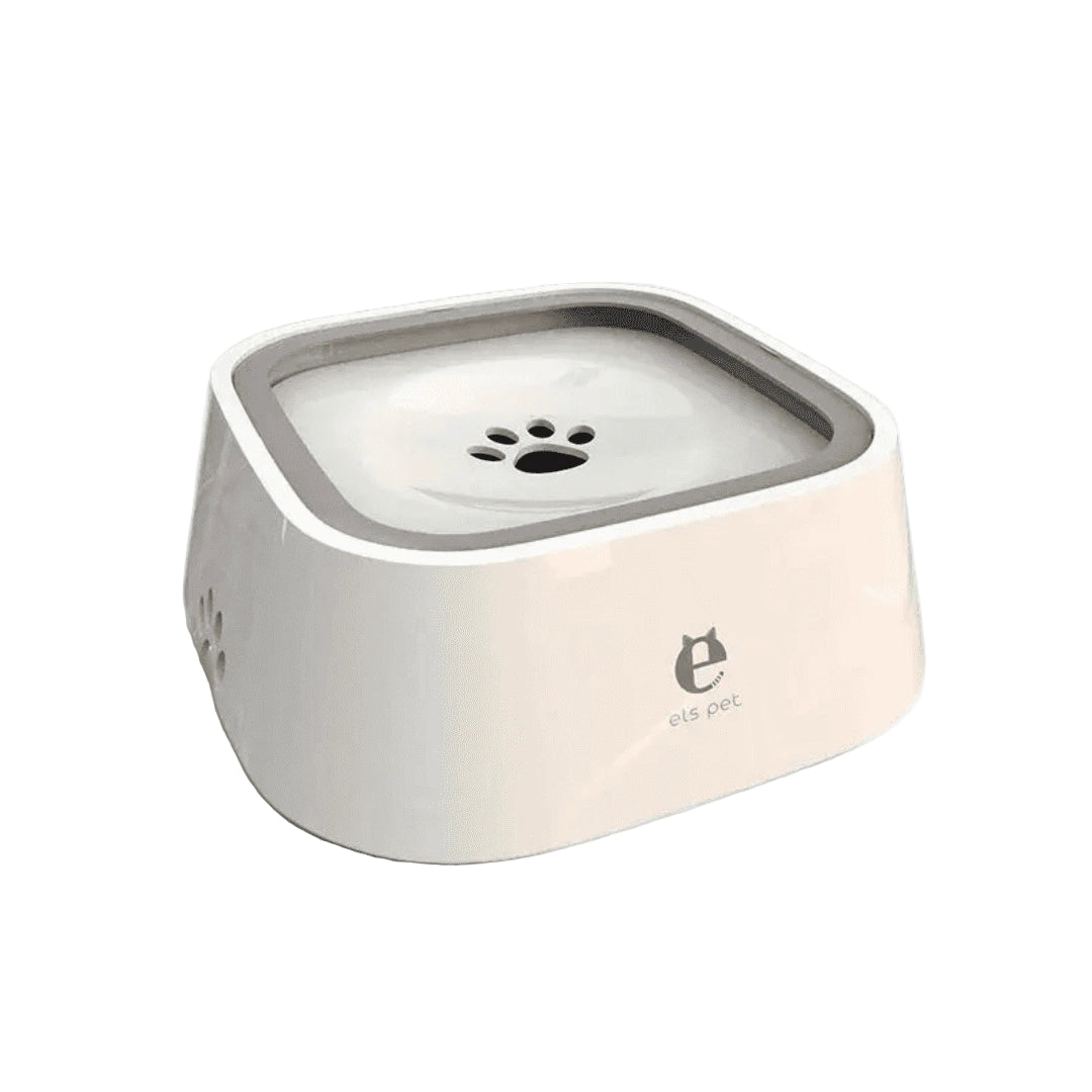 Pet water bowl with paw print design on a light gray background, featuring the 'Lifes Better' brand.