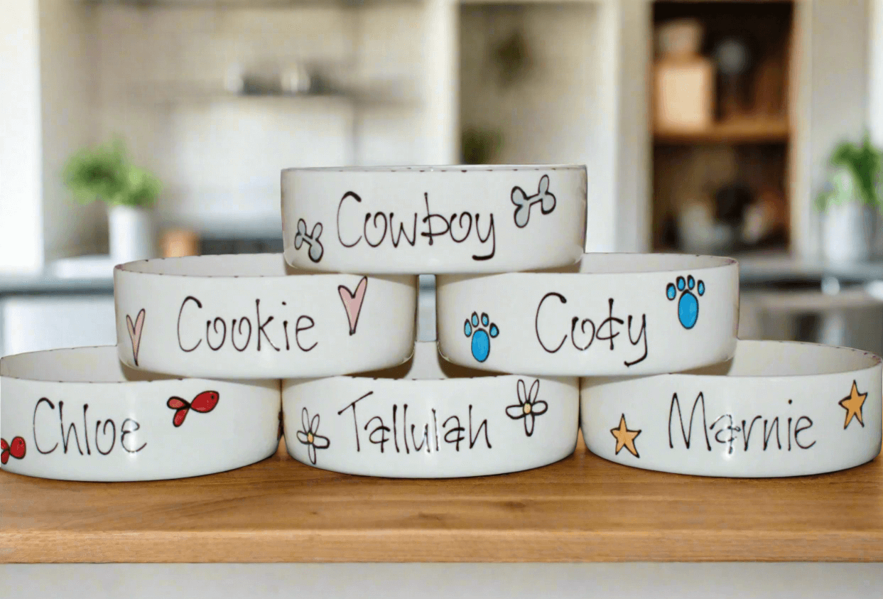 Personalised Ceramic Straight-Sided Dog Bowls