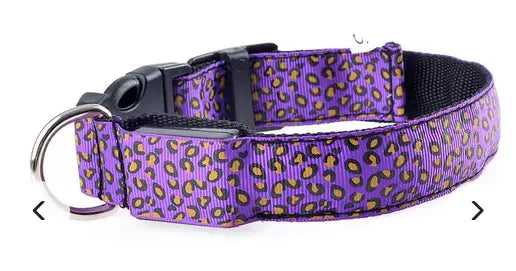 LED Light-Up Nylon Dog Collar for Night Safety!.