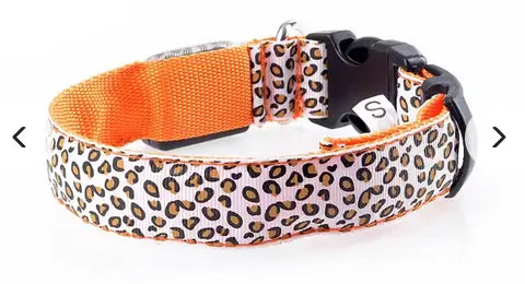 LED Light-Up Nylon Dog Collar for Night Safety!.