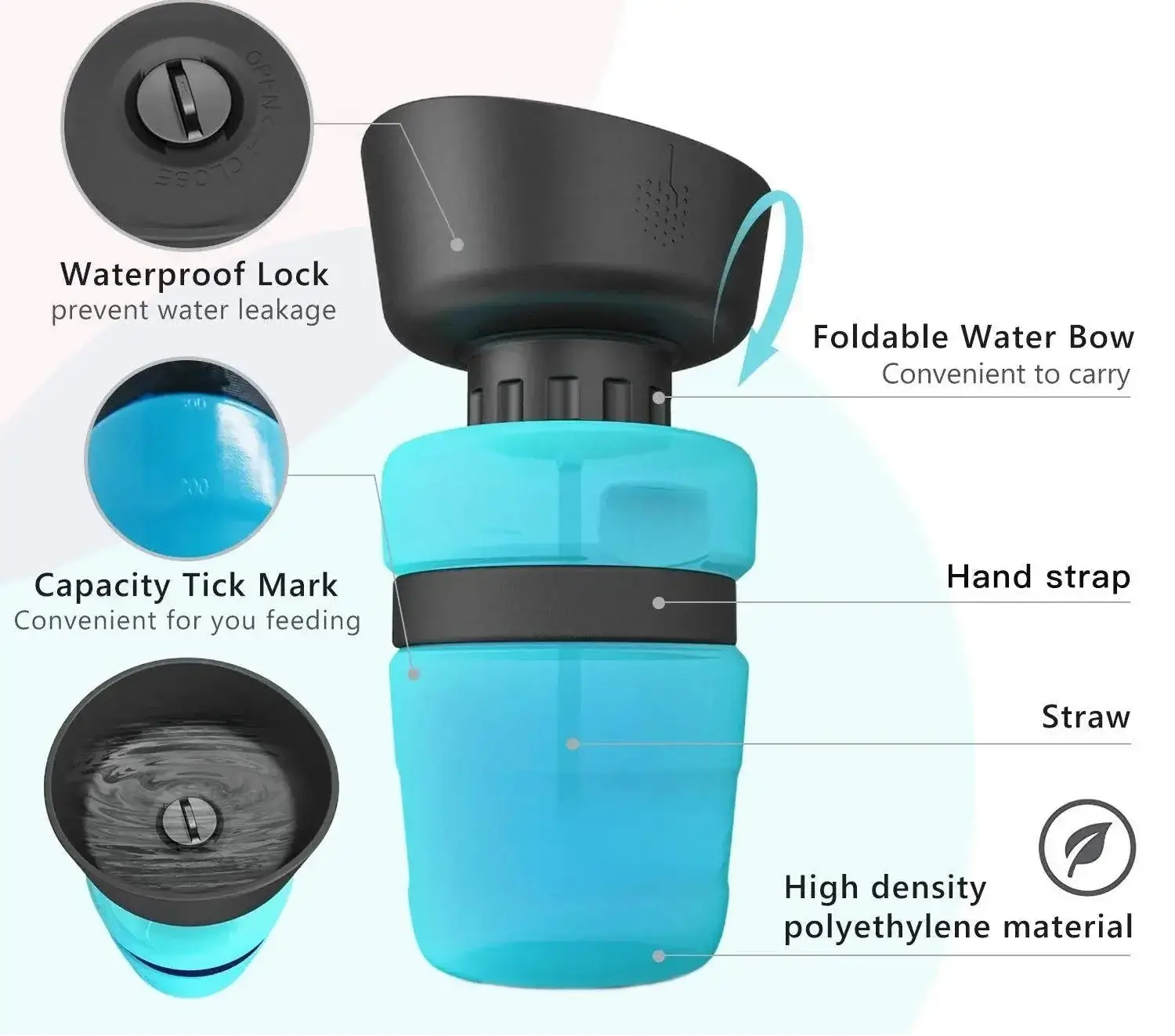 Portable Pet Water Bottle 500ml Dog Hydration On-the-Go