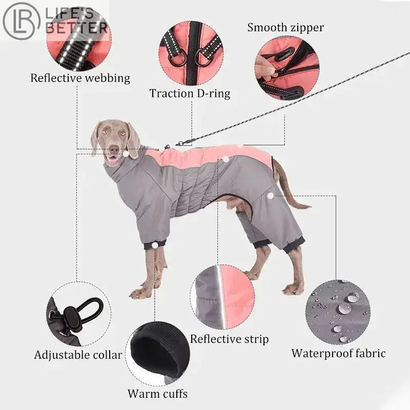 Reflective Waterproof Dog Padded Coat