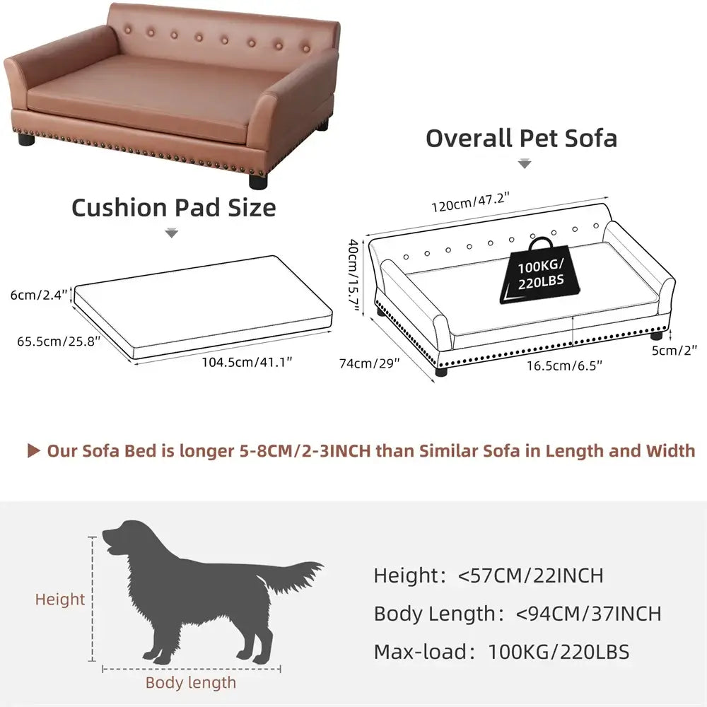 Heavy Duty Pet Sofa Luxury Dog Bed