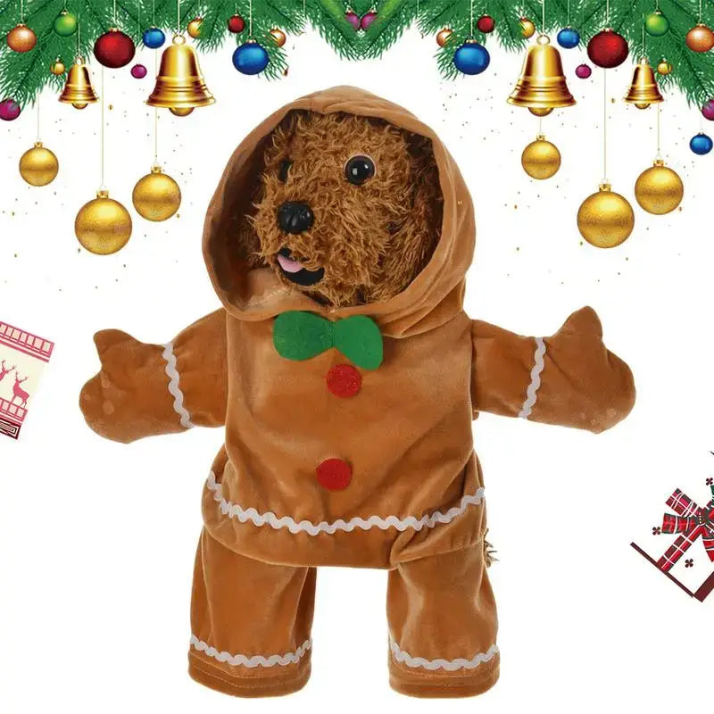 Pet Clothes Christmas Walking Gingerbread Man Pet Costume