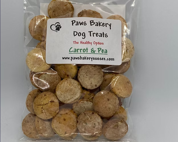 Paws Bakery Carrot & Pea Natural Dog Treats