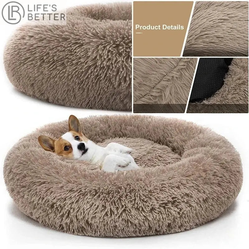 The Ultimate Donut Cuddler Round Dog Bed - Ultra Soft - Washable Dog Bed.