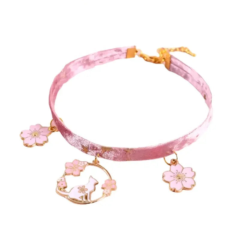 Velvet Bronzing Star Adjustable Cat Collar - Necklace.