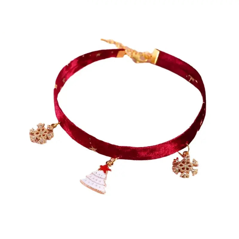 Velvet Bronzing Star Adjustable Cat Collar - Necklace.