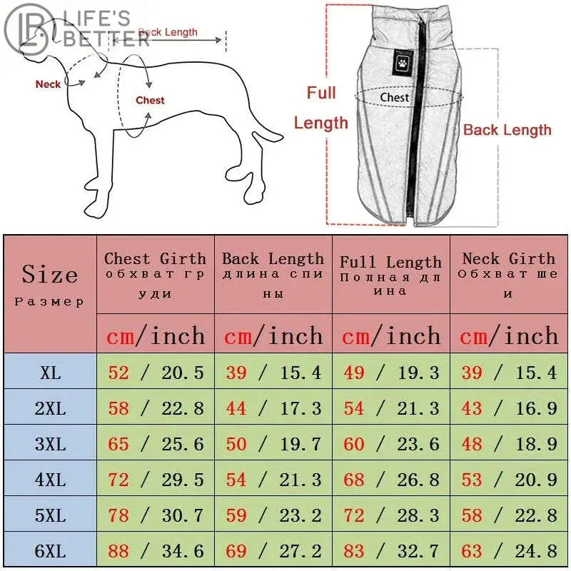 Big Dog Waterproof Reflective Dog Jacket.